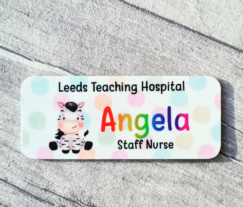 Polka dot name badge, nurse, doctor, student, midwife, hospital image 5