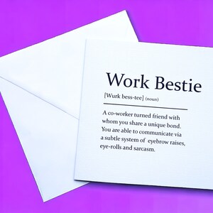 Arbeit bestie sarkastische Definition Grußkarte, Geburtstagskarte, Freundeskarte