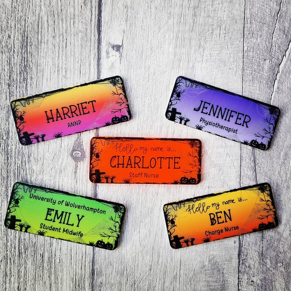 Colourful Halloween Name Badge, Nurse, Doctor, Student, Midwife, Hospital -   Hong Kong