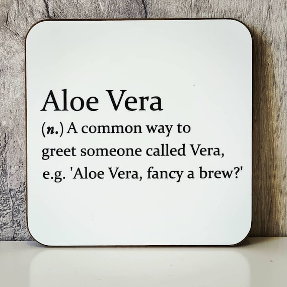 Sarcastic Aloe Vera Definition Coaster: Funny Hardwood Coaster - Etsy