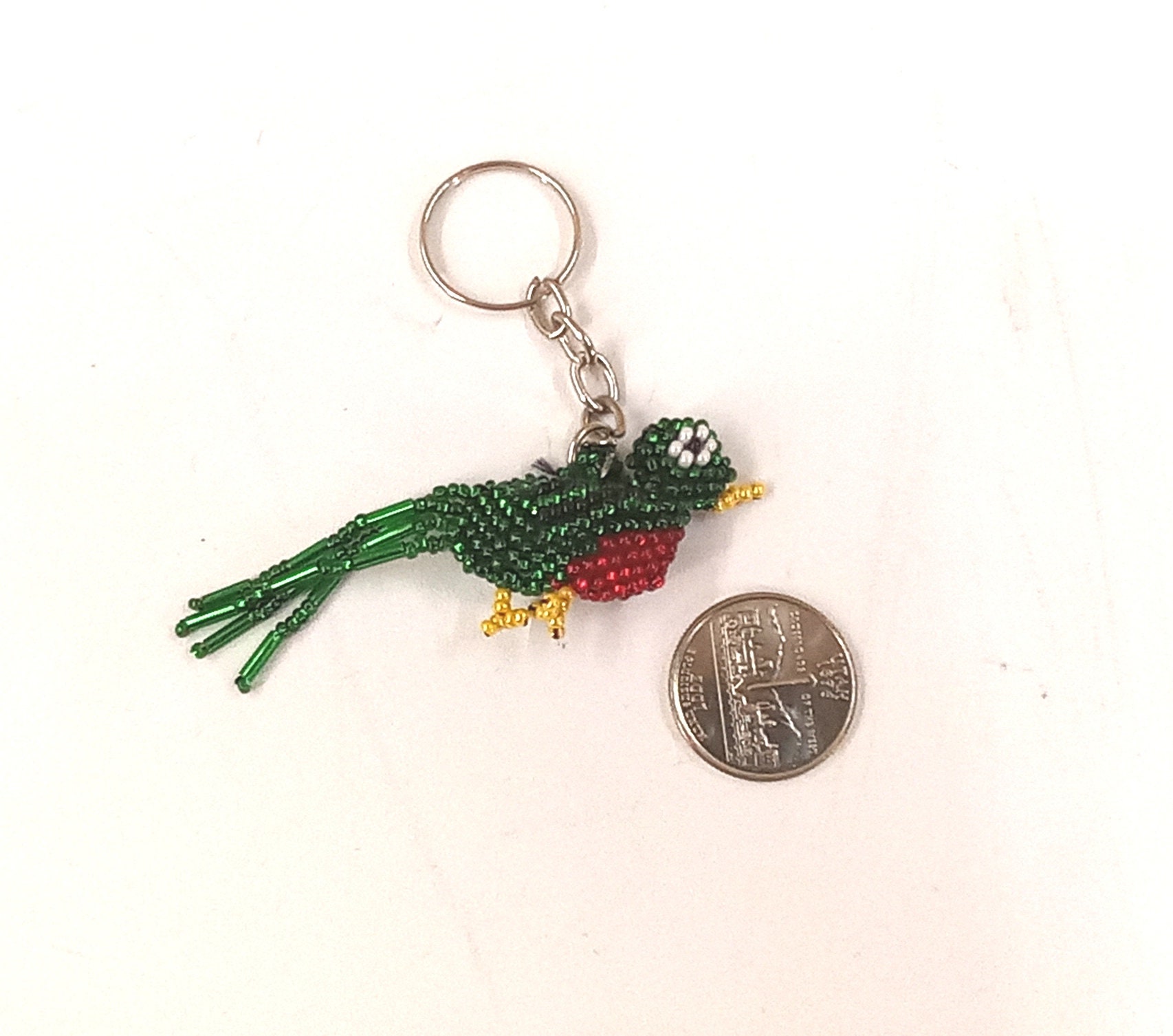 Guatemala Guatemalan Souvenir Hand Beaded Quetzal Keychain Etsy
