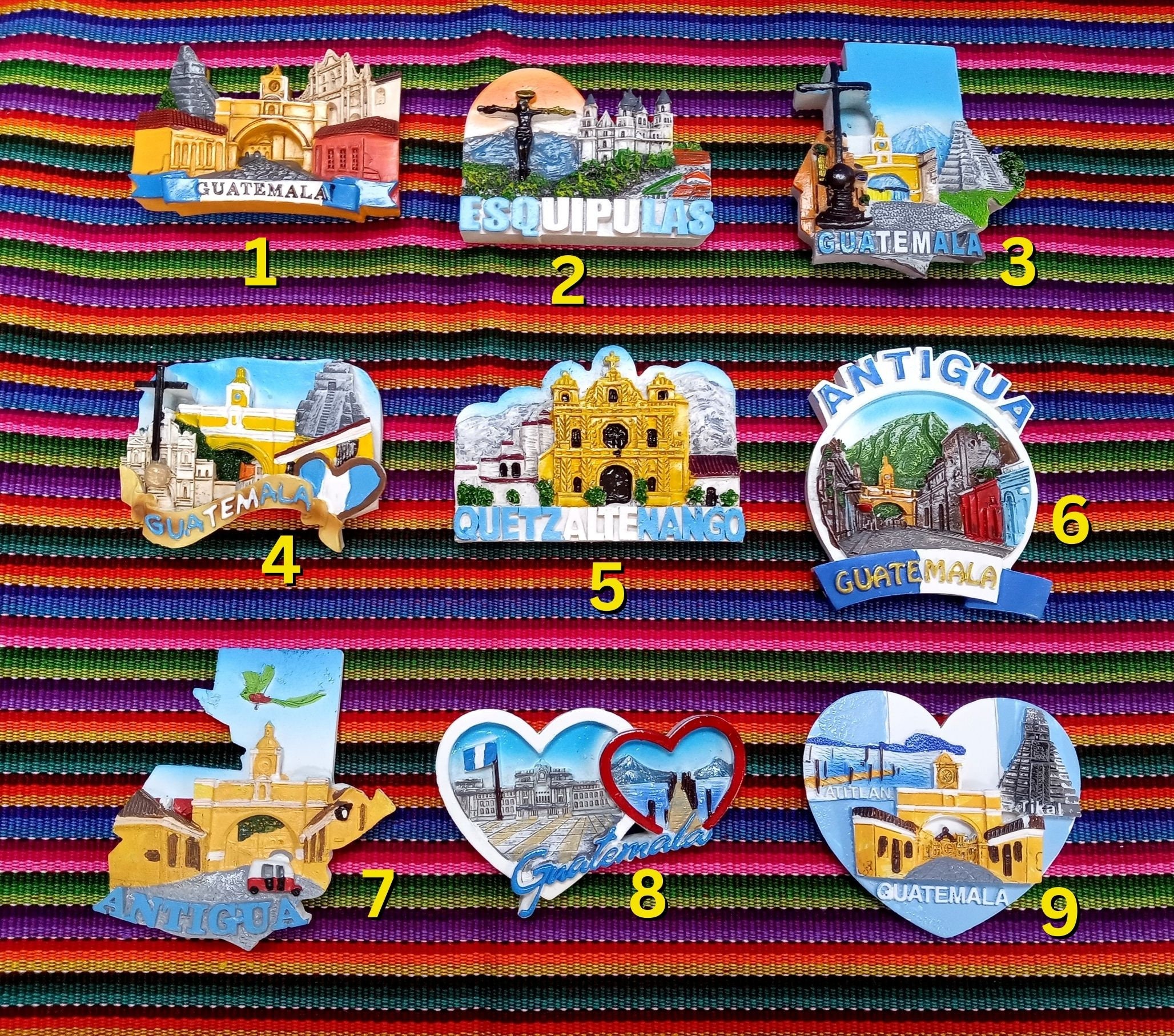Handmade Guatemala 3D Resin Fridge Magnet: Travel Souvenir - Etsy