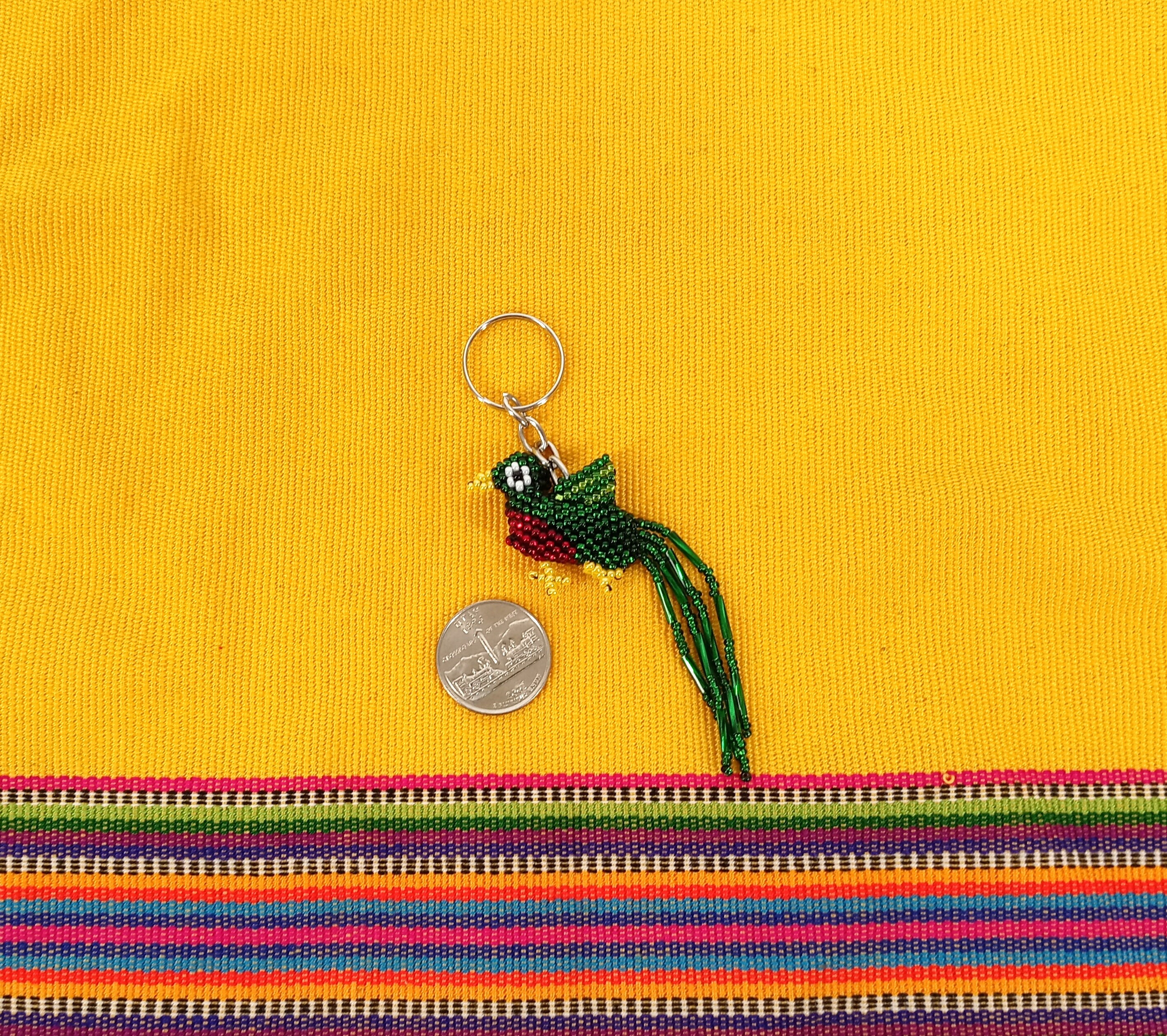 Guatemala Guatemalan Souvenir Hand Beaded Quetzal Keychain Etsy