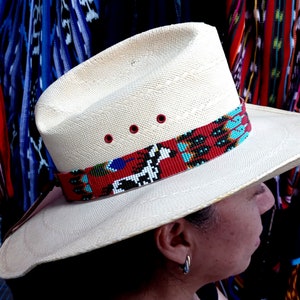 Cowboy Cowgirl Adjustable Beaded Hat Band Handmade Western Band Guatemalan Guatemala Souvenir