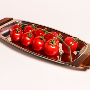 Serving Tray by Quist - Vintage 50s design breakfast accessory tray - Stainless steel plate