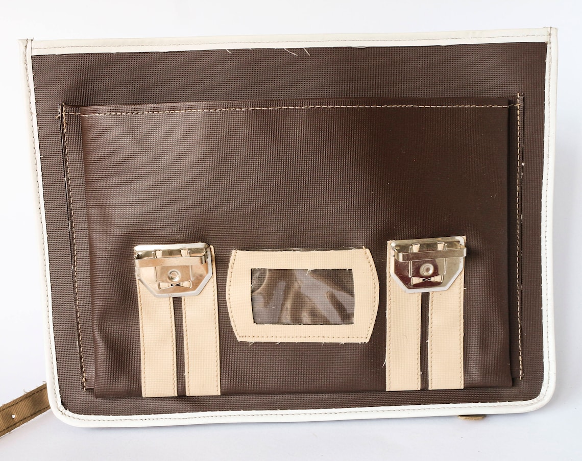 School Bag Delta Vintage 70s 80s Brown and Beige Satchel Etsy