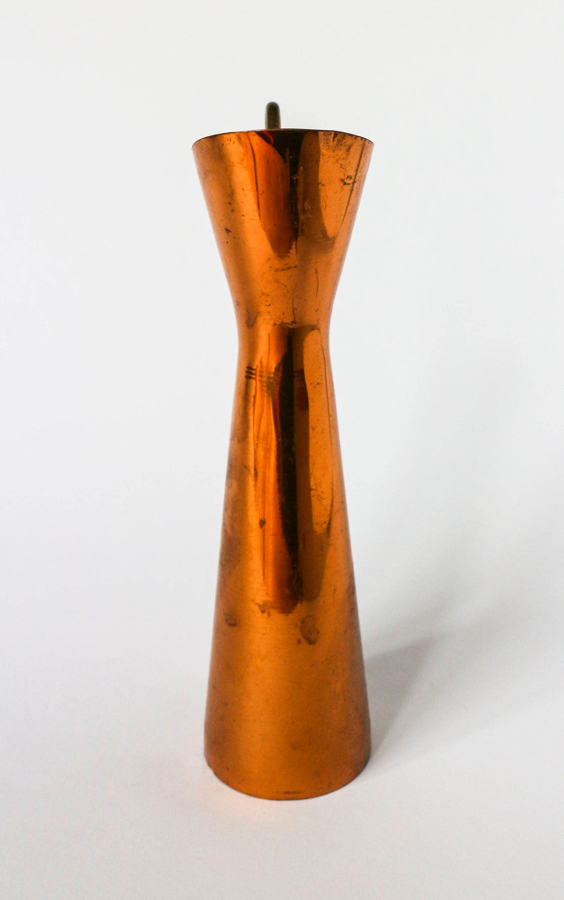 Vintage Copper Vase With Brass Handle Amphora Shape Design Etsy