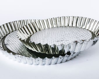 Set of 2 baking plates for Paté, Tarte or Cake - Vintage bake form, 1 small and 1 large pan dish