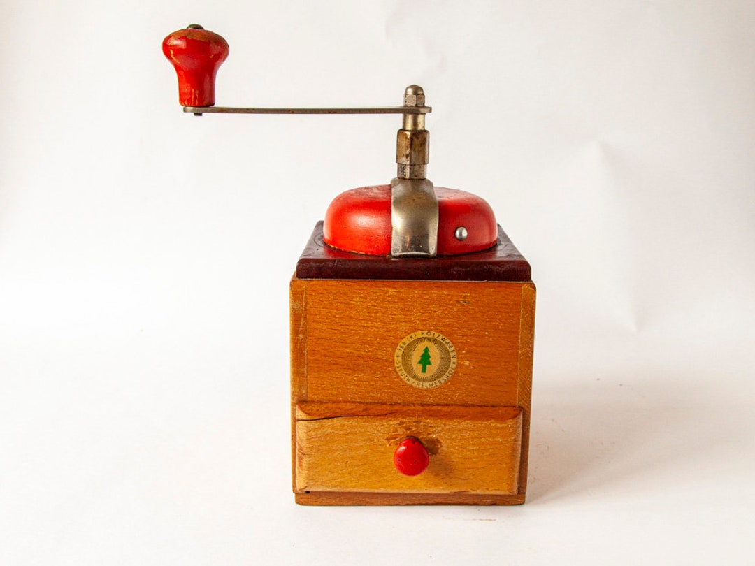 Vintage 50s 60s Coffee Mill - Wooden Mid-century GDR Bean Grinder in ...