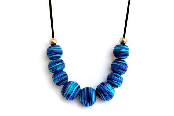 Blue Statement Necklace for Women Unique Bohemian Necklace - Etsy