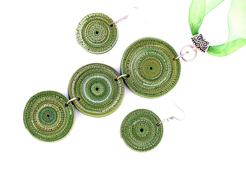 Polymer Clay Necklace Handmade Jewelry Modern Geometric Etsy