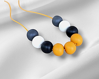Handmade Polymer Clay Bead Necklace: Modern Statement Jewelry