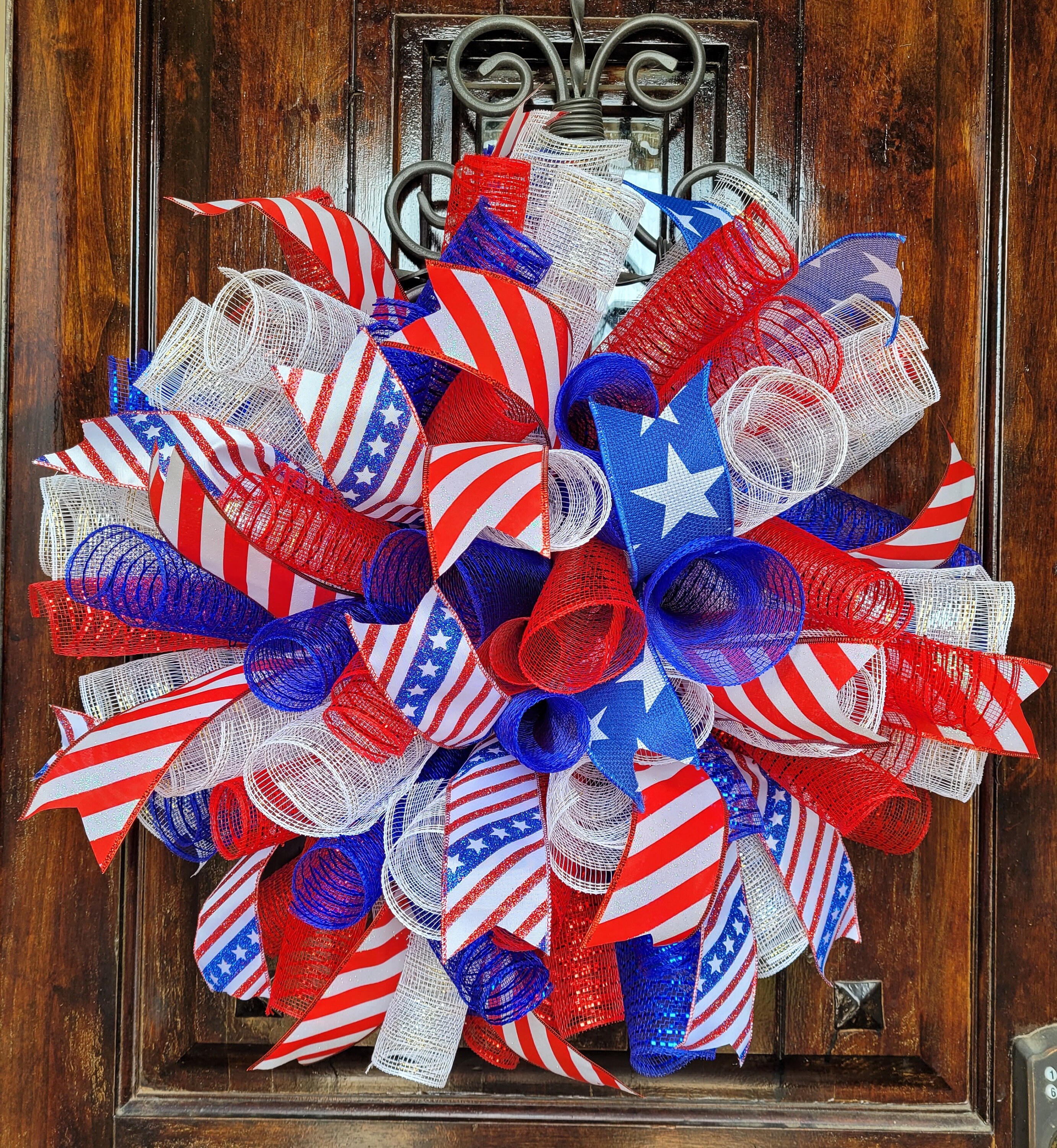 SIMISI RIBBON 4th Of July Decorations Patriotic Wreath Bow