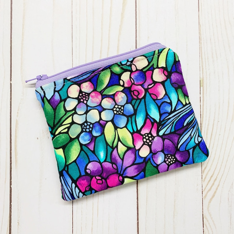Zippered Pouch Travel Coin Pouch Mother\u2019s Day Coin Purse Gift Stained Glass Pouch Coin Bag
