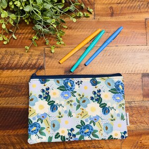 Rifle Paper Co Floral Zippered Pouch, Travel Pouch, Pencil Case, Purse Organizer, Makeup Bag, Travel Bag