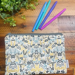 Rifle Paper Co Floral Zippered Pouch, Travel Pouch, Pencil Case, Purse Organizer, Makeup Bag, Travel Bag