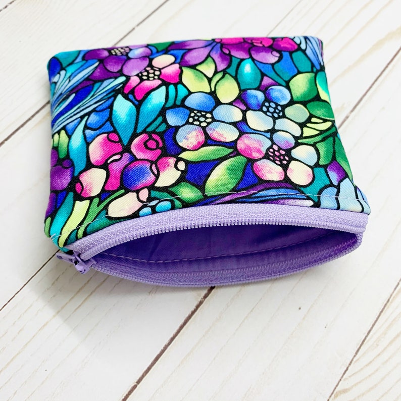 Zippered Pouch Travel Coin Pouch Mother\u2019s Day Coin Purse Gift Stained Glass Pouch Coin Bag