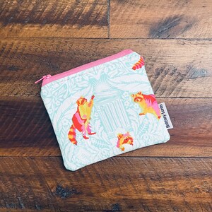 Racoon Change Purse, Coin Bag, Coin Purse, Coin Pouch, Gift Card Holder, Gift Idea, Tula Pink, Floral