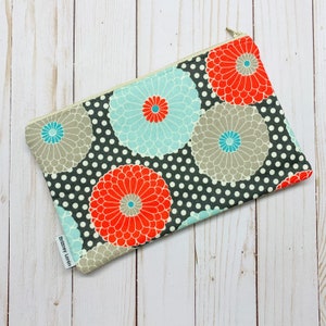 Floral Makeup Zippered Pouch, Travel Pouch, Pencil Case, Purse Organizer, Makeup Bag, Travel Bag