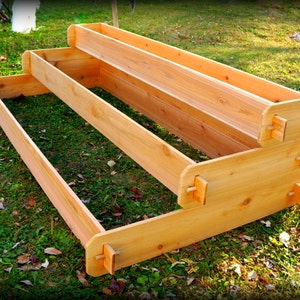 B-Stock Cedar Raised Garden Bed Kit Large 3 Tier (1x6 2x6 3x6) Outdoor Planter Patio School Garden Small Space Community Garden Housewarming