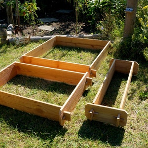 Cedar Raised Garden Bed Kit 3 Tier Pyramid (1x3 2x3 3x3) Beginners Garden Gift for Teacher Urban Gardening Small Space Gardening for Dummies image 6