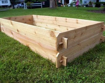 B-STOCK Cedar Raised Garden Bed Deep Kit (Double 3x6) Easy Garden Bed DIY Raised Bed Gardening Gift Idea Gardener Christmas Retirement Gift