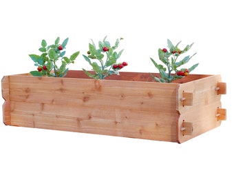 B-STOCK Timberlane Gardens Easy Raised Garden Bed Kit Double Deep 48", Western Red Cedar. Mortise & Tenon, 2' W x 4' L