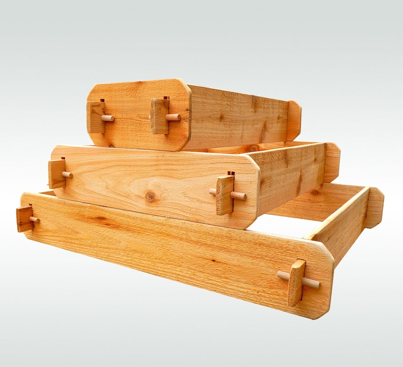 Raised Planter Garden Gift Wooden Planter Box Outdoor Planter Herb Garden Vegetable Garden Cedar Raised Garden Bed Kit 3 Tier 1x3 2x3 3x3