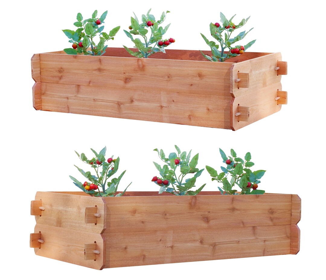 SET OF 2 Timberlane Gardens Easy Raised Garden Beds Kit Double Deep 48