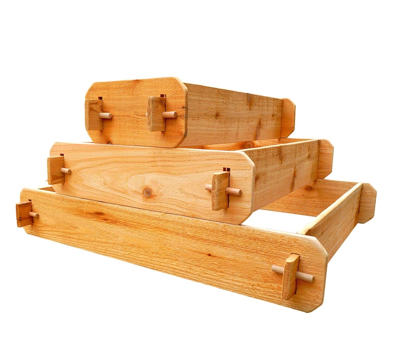 Cedar Raised Garden Bed Kit 3 Tier Pyramid 1x3 2x3 3x3 Image 0
