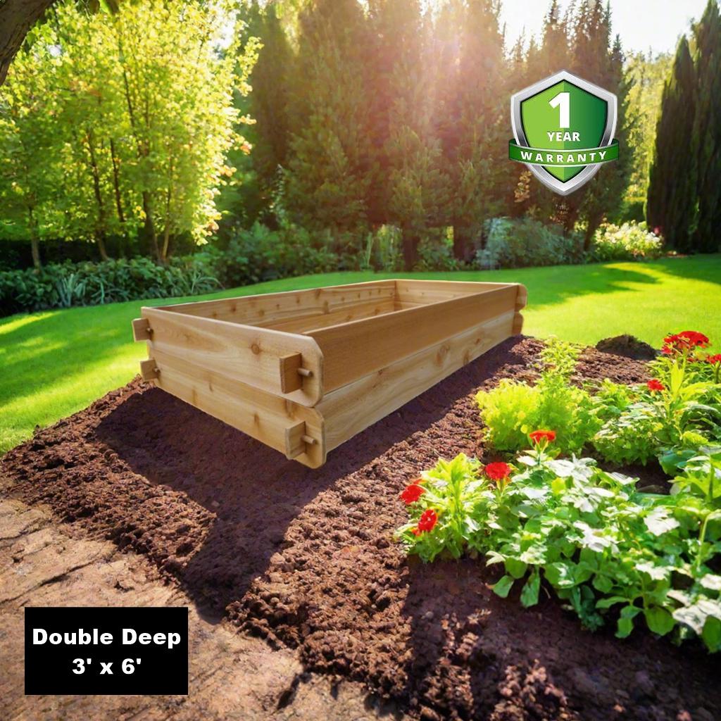 Cedar Raised Garden Bed Deep Kit (double 3x6) Easy Garden Bed DIY