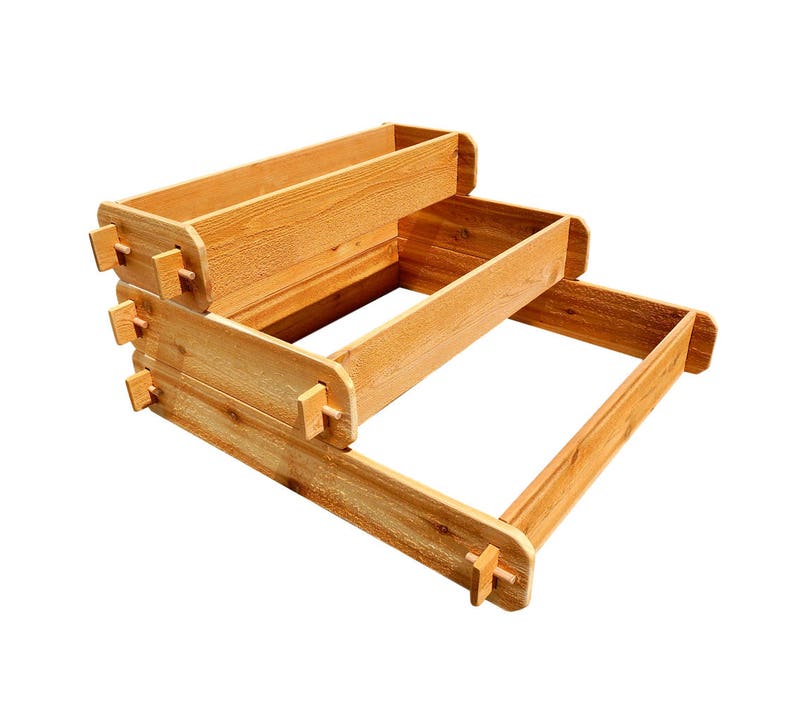 Raised Planter Garden Gift Wooden Planter Box Outdoor Planter Herb Garden Vegetable Garden 1x3 2x3 3x3 Cedar Raised Garden Bed Kit 3 Tier