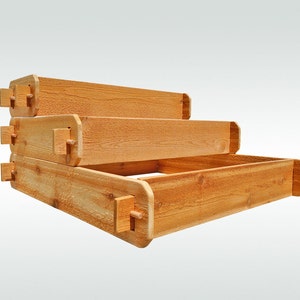 Cedar Raised Garden Bed Kit 3 Tier Pyramid (1x3 2x3 3x3) Beginners Garden Gift for Teacher Urban Gardening Small Space Gardening for Dummies image 3