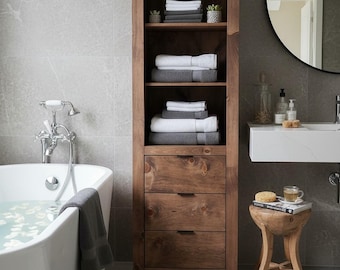 Custom Linen Tower - Handmade, Lifetime Warranty, Premium Hardware, Free Shipping, USA Made, Model 1056