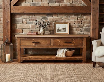 Bridlewood Console Table - Handmade, Premium Hardware, Lifetime Warranty, Free Shipping, USA Made