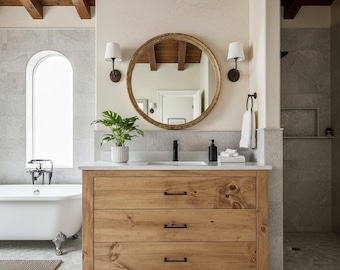 Stillwater Single Sink Bathroom Vanity | Solid Wood Vanity, Handmade, USA Made, Custom Storage Cabinet, Free Shipping