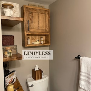 Custom Over The Toilet Storage Cabinet - Handmade, Lifetime Warranty, Premium Hardware, Free Shipping, USA Made