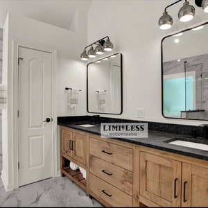 Custom Double Sink Vanity - Handmade, Lifetime Warranty, Premium Hardware, Free Shipping, USA Made