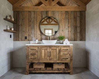 Tolland Single Sink Bathroom Vanity | Solid Wood Vanity, Handmade, USA Made, Custom Storage Cabinet, Free Shipping