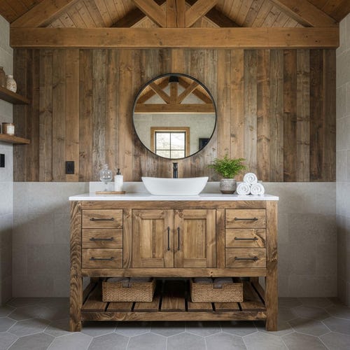 Tolland Single Sink Bathroom Vanity | Solid Wood Vanity, Handmade, USA Made, Custom Storage Cabinet, Free Shipping