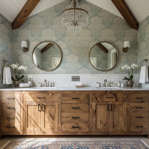 Ashford Manor - Double Sink Vanity, Luxury Storage, Premium Statement Hardwood Cabinet, Oak Handcrafted Lifetime Warranty Bathroom