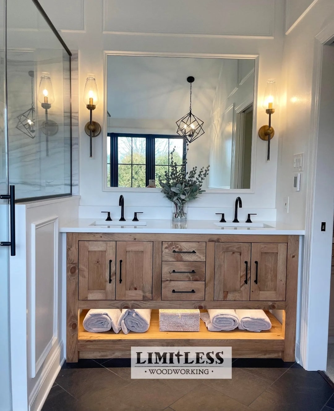 custom double sink bathroom vanity handmade water - etsy