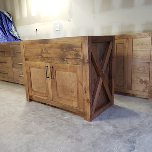 Custom Single Sink Vanity - Handmade, Lifetime Warranty, Premium Hardware, Free Shipping, USA Made