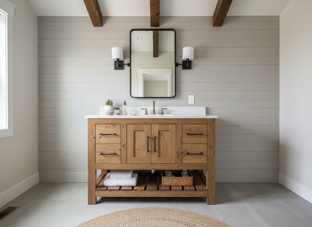 Custom Solid Wood Vanity, Luxury Storage Single Sink, Premium