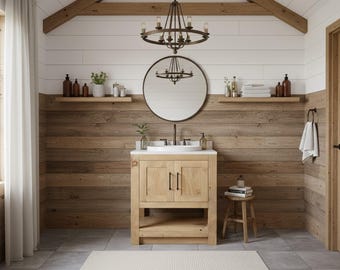 Summitwood Single Sink Bathroom Vanity | Solid Wood Vanity, Handmade, USA Made, Custom Storage Cabinet, Free Shipping