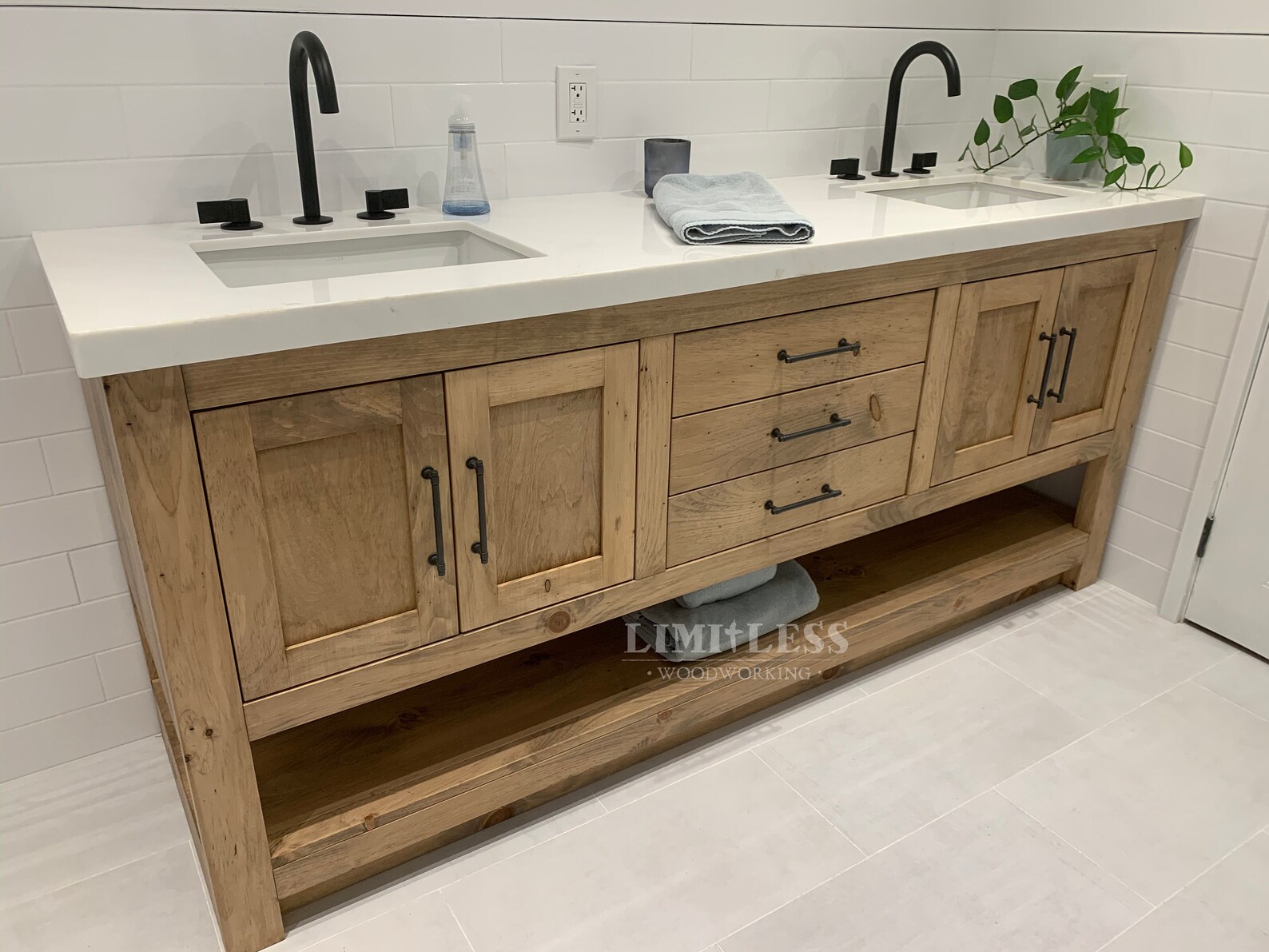 Custom Double Sink Bathroom Vanity Handmade Water - Etsy