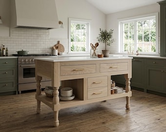 Crownridge - Kitchen Island - Handmade, Lifetime Warranty, Premium Hardware, Free Shipping, USA Made - MODEL 1114