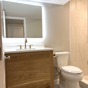 Custom Single Sink Vanity - Drawers Are Notched For Plumbing, Handmade, Premium Hardware, Free Shipping, USA Made - Model 1053