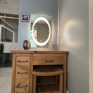Tocador de maquillaje personalizado: hecho a mano, garantía de por vida, hardware de primera calidad, envío gratuito, fabricado en EE. UU.
