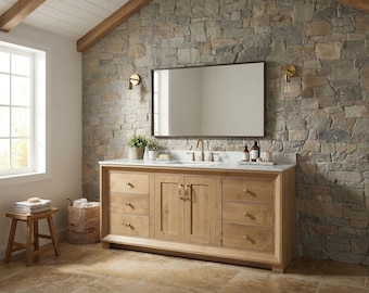 The Craftsman Single Sink Bathroom Vanity | Solid Wood Vanity, Handmade, USA Made, Custom Storage Cabinet, Free Shipping